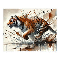 Dynamic Tiger In Motion (Print Only)