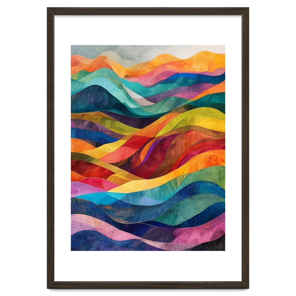 Vibrant Abstract Ribbon Landscape Art