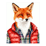 Dapper Fox Portrait Puffer Wild Fashion  (Print Only) thumbnail