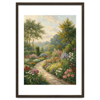 Enchanted English Cottage Garden Oil Painting