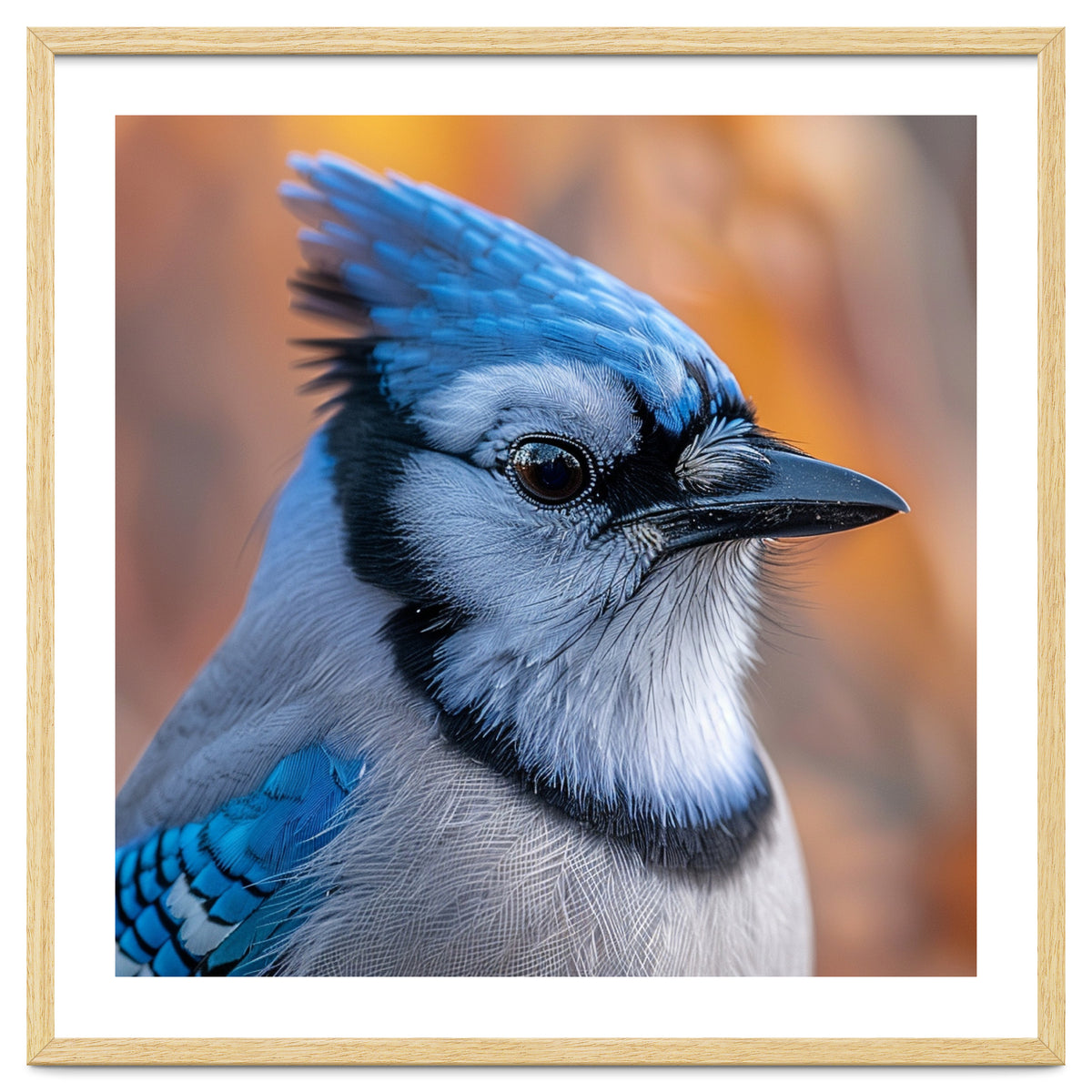 Blue Jay Bird Close Up Detailed Portrait