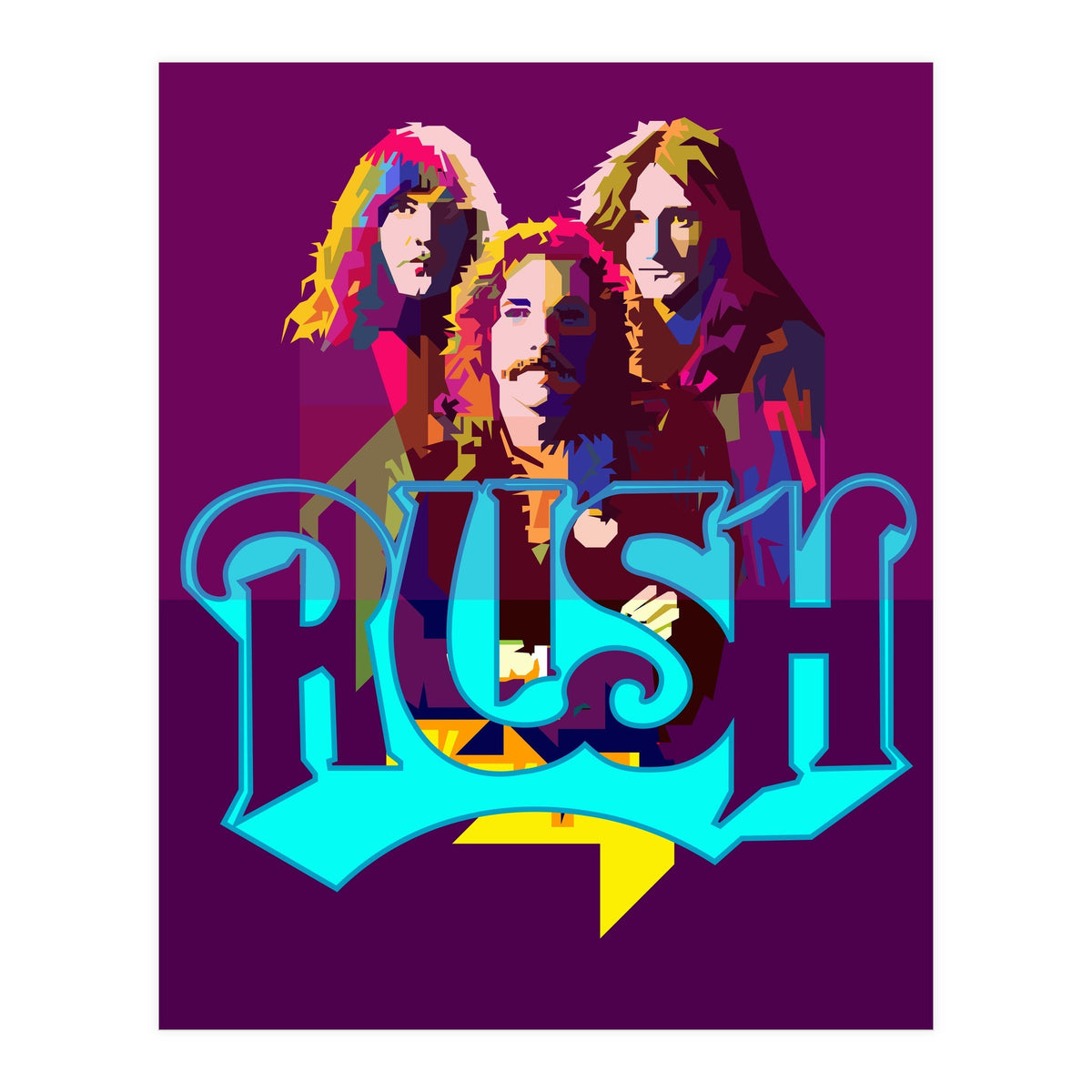 Rush Classic Rock Pop Art WPAP (Print Only)