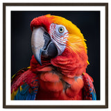 Scarlet Macaw Parrot Head Detailed Portrait Black thumbnail