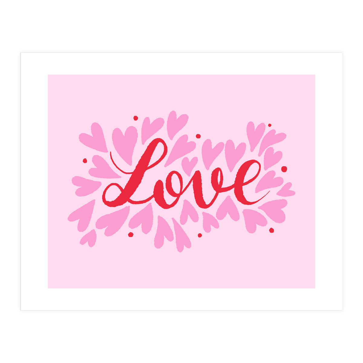 Love hearts - pink and red (Print Only)