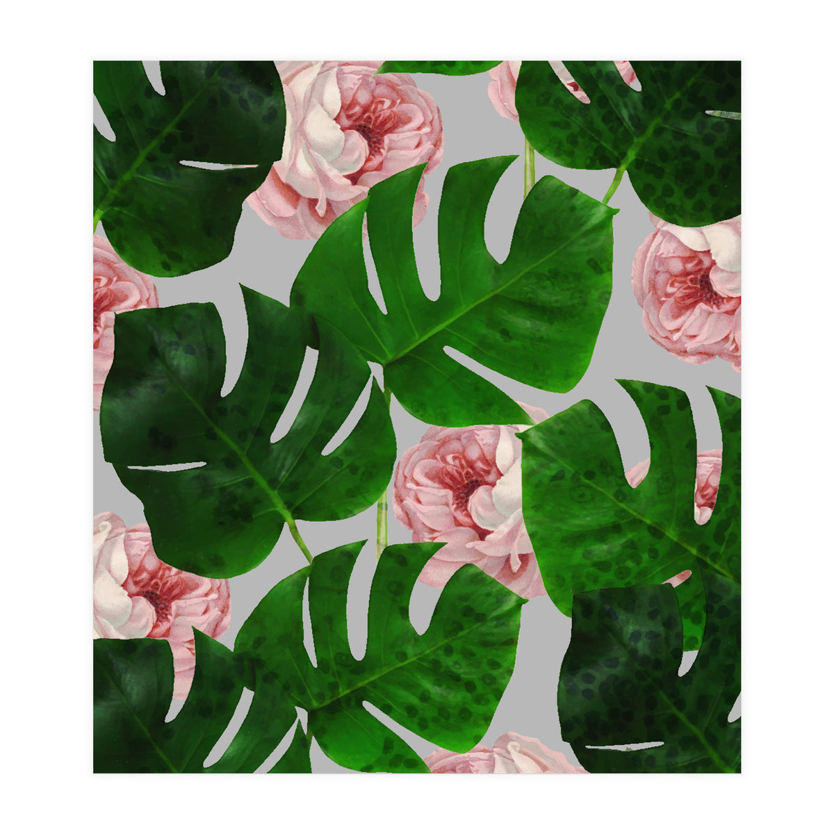 Monstera & Rose Pattern (Print Only)