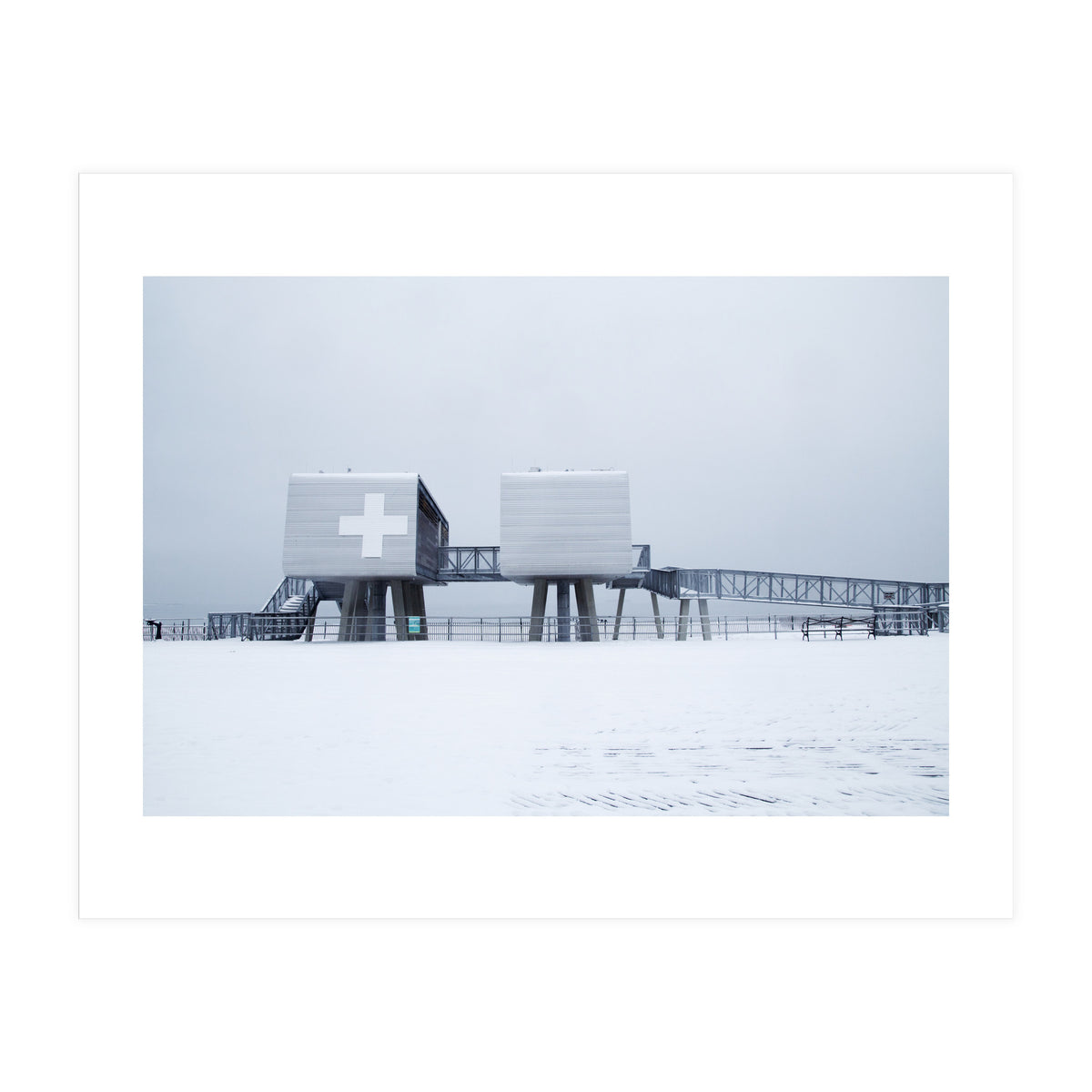 First aid house in the winter seascape (Print Only)