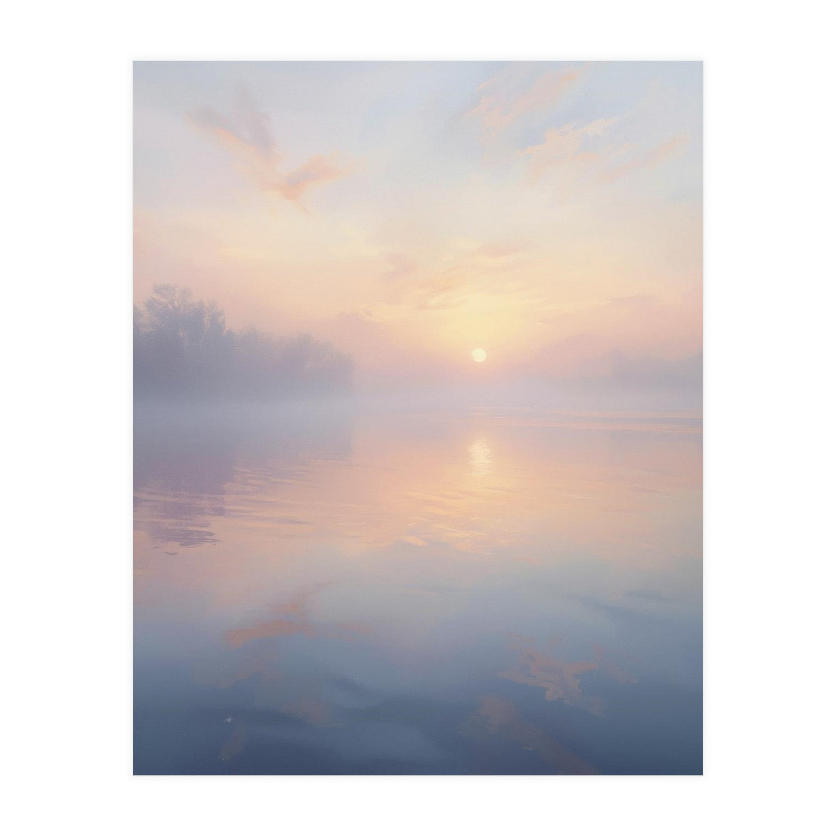 Ethereal Autumn Forest with Misty Sunlight Beams (Print Only)