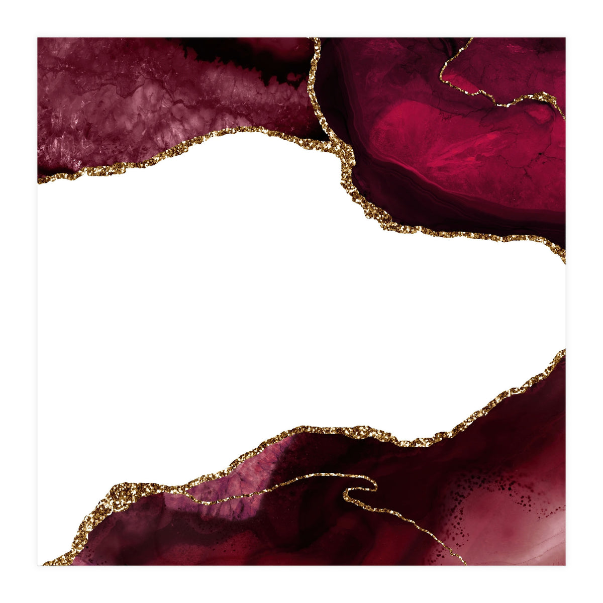Burgundy & Gold Agate Texture 29  (Print Only)