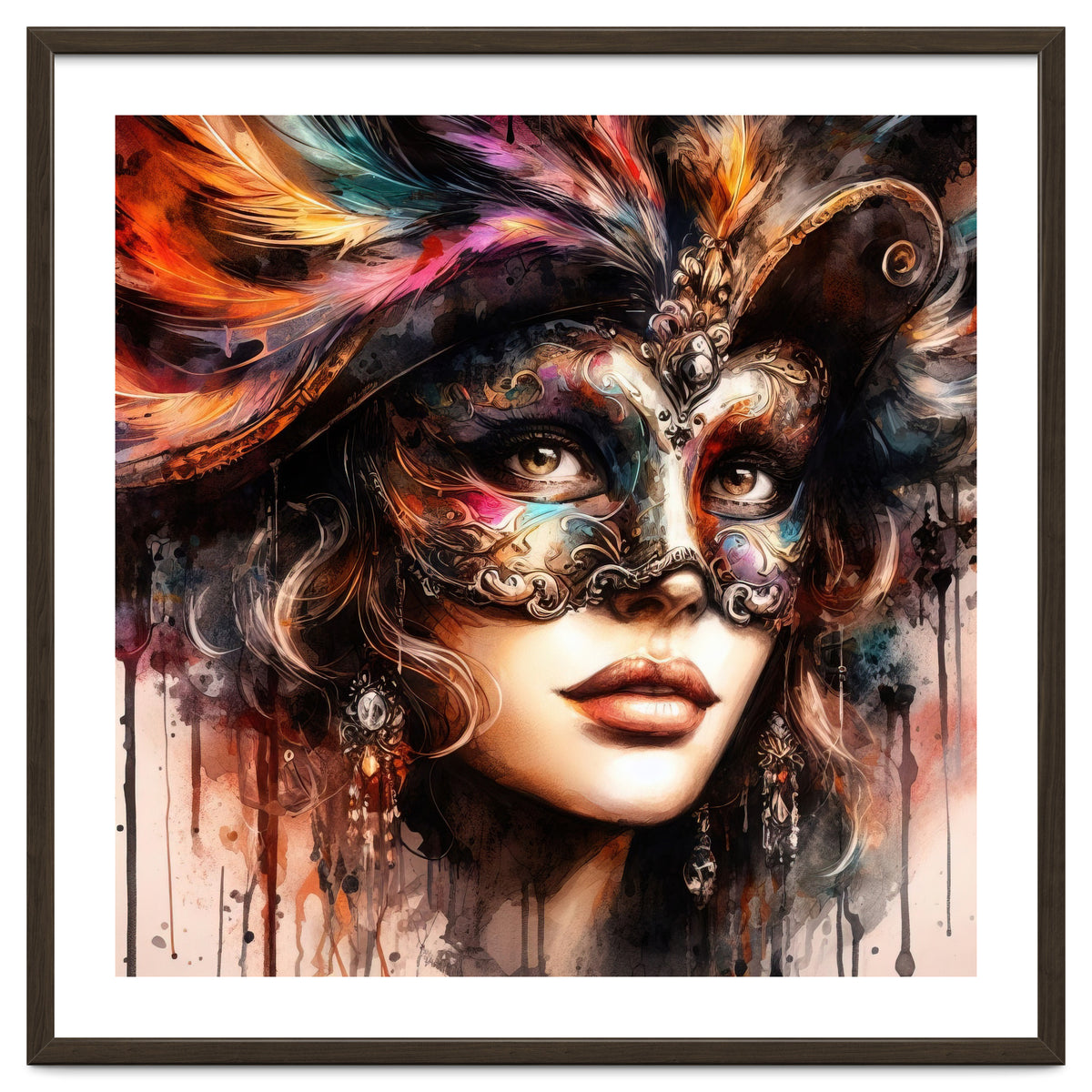 Watercolor Carnival Woman #6