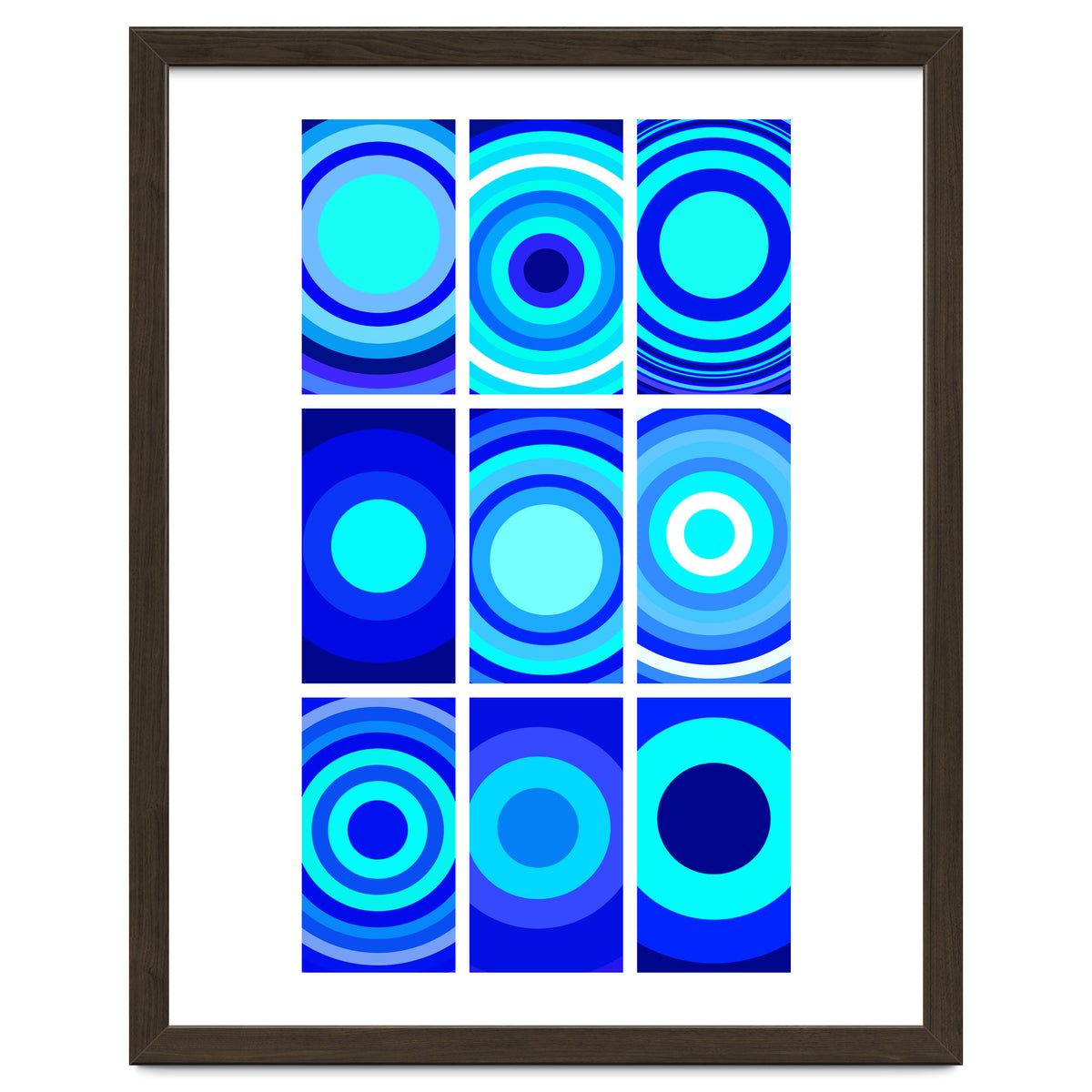 Circles & Rectangles Alt Blue 3 X 3: 2