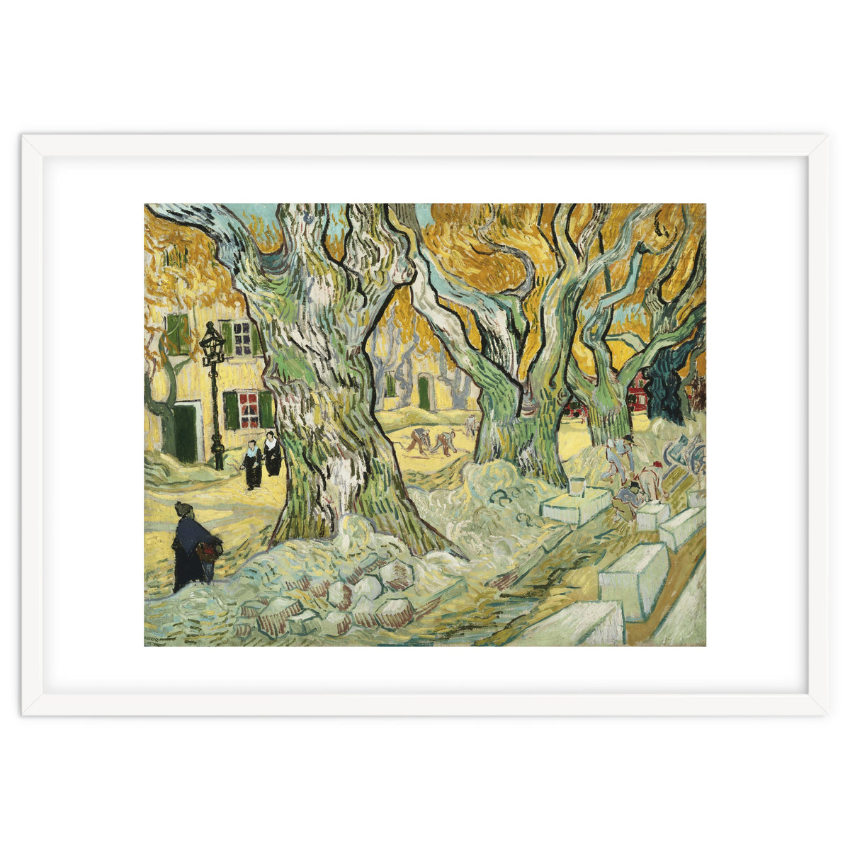 VINCENT VAN GOGH: The Road Menders. Date/Period: 1889. Painting. Oil on canvas.