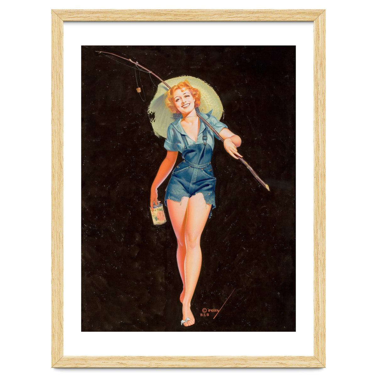 Happy Pinup Girl With A Fishing Stick