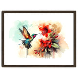 Dance Of Hummingbird And Crimson Flowers thumbnail