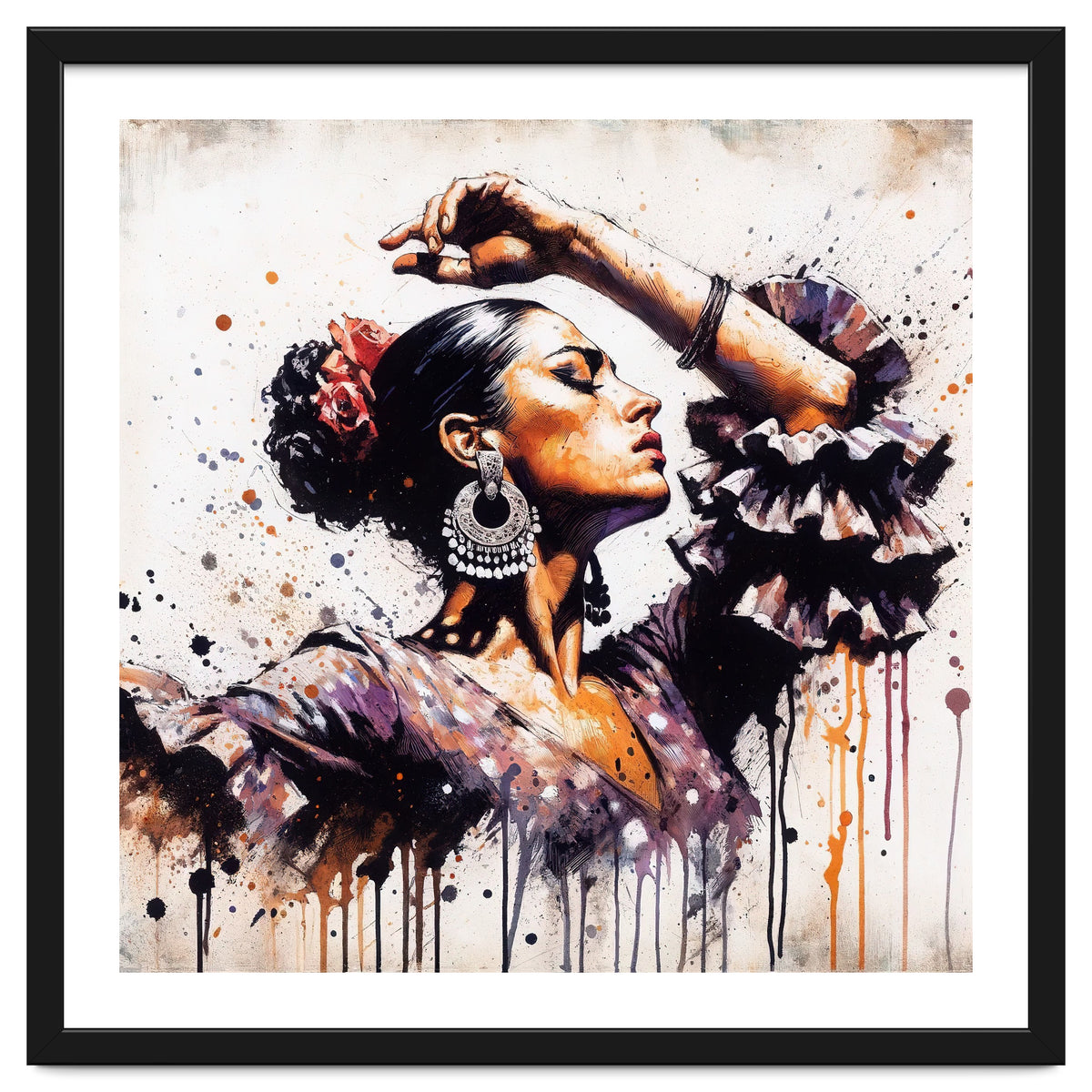 Watercolor Flamenco Dancer #1