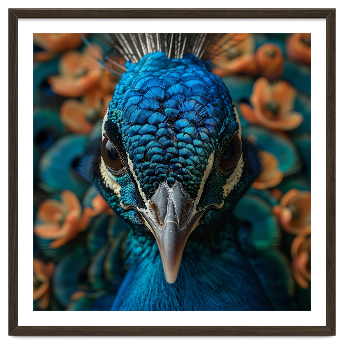 Close Up Portrait Of A Peacock Head
