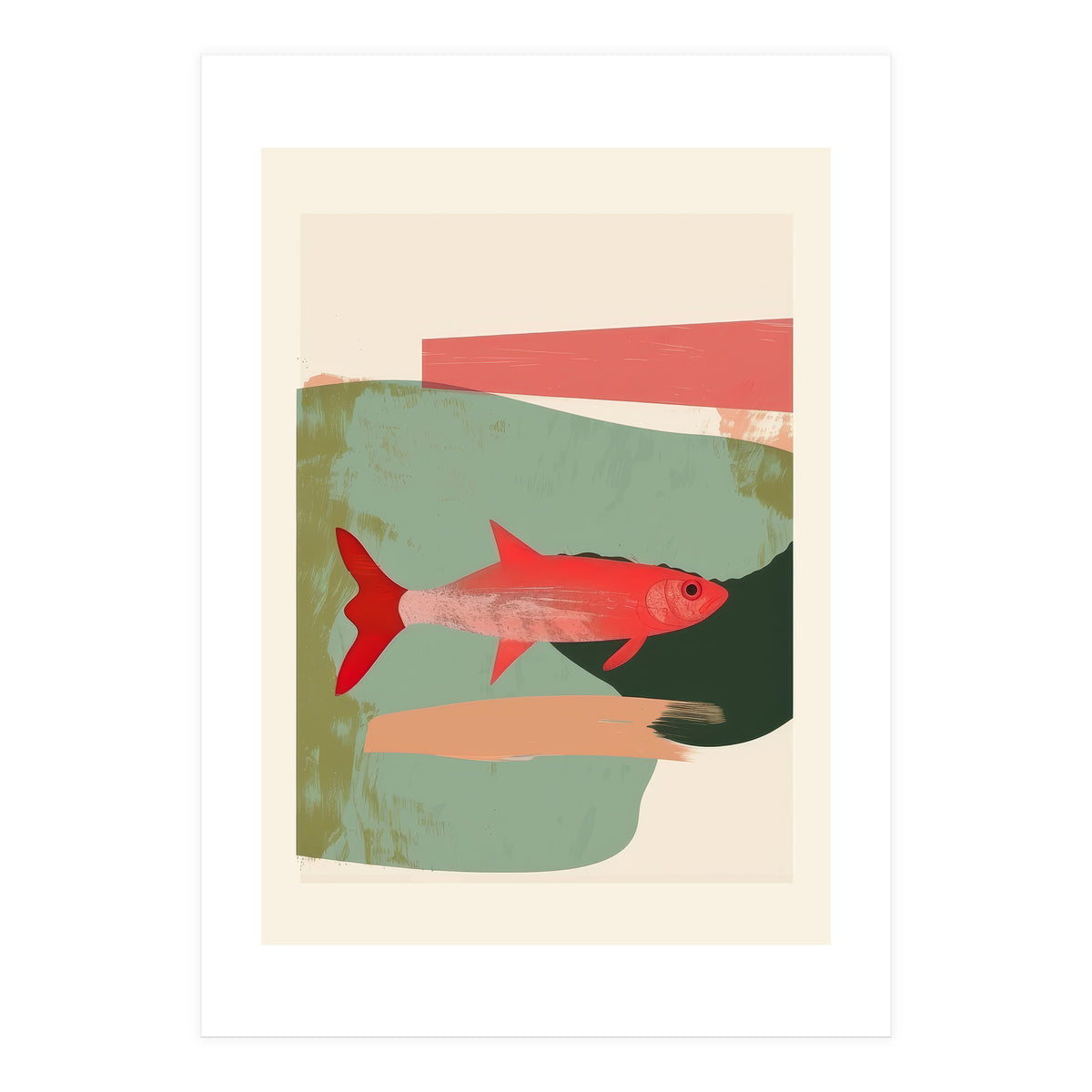Red Fish Abstract (Print Only)