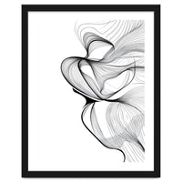 Abstract Black And White Swirls And Lines Flowing Art