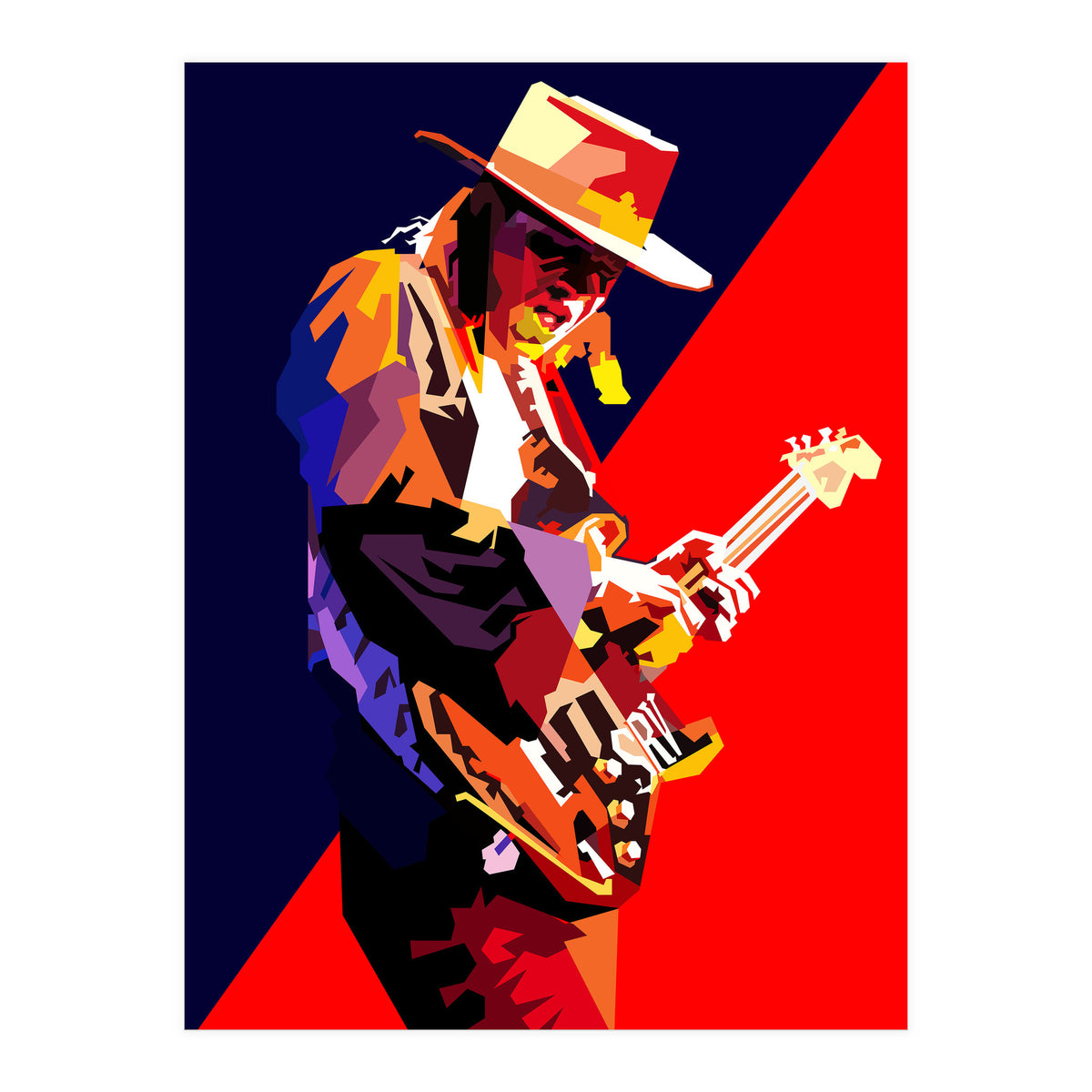 Stevie Ray Vaughan Rock Blues Guitarst Pop Art WPAP (Print Only)