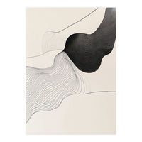 Abstract Black And White Organic Flowing Lines Art (Print Only)