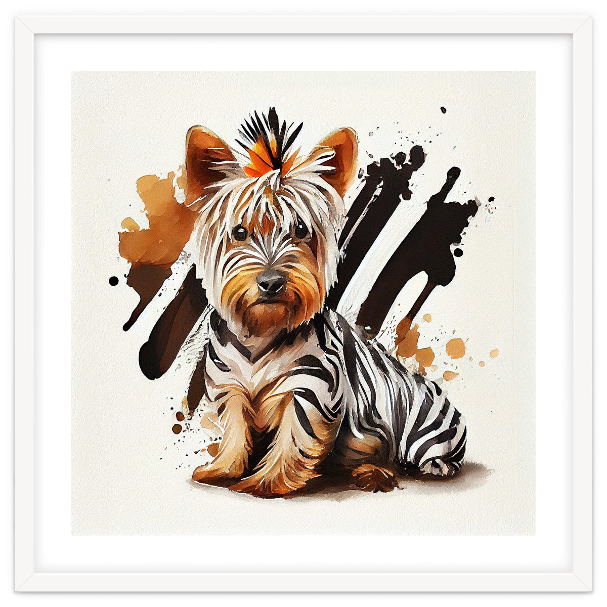 Watercolor Yorkshire Terrier Dog