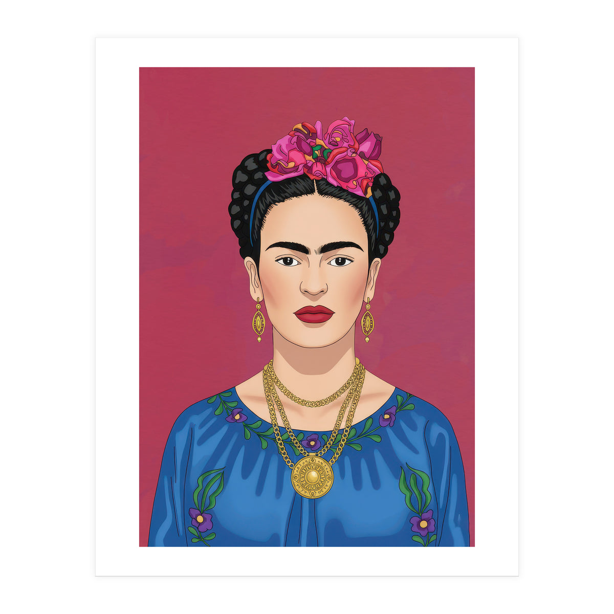 Frida Kahlo Portrait Illustration (Print Only)