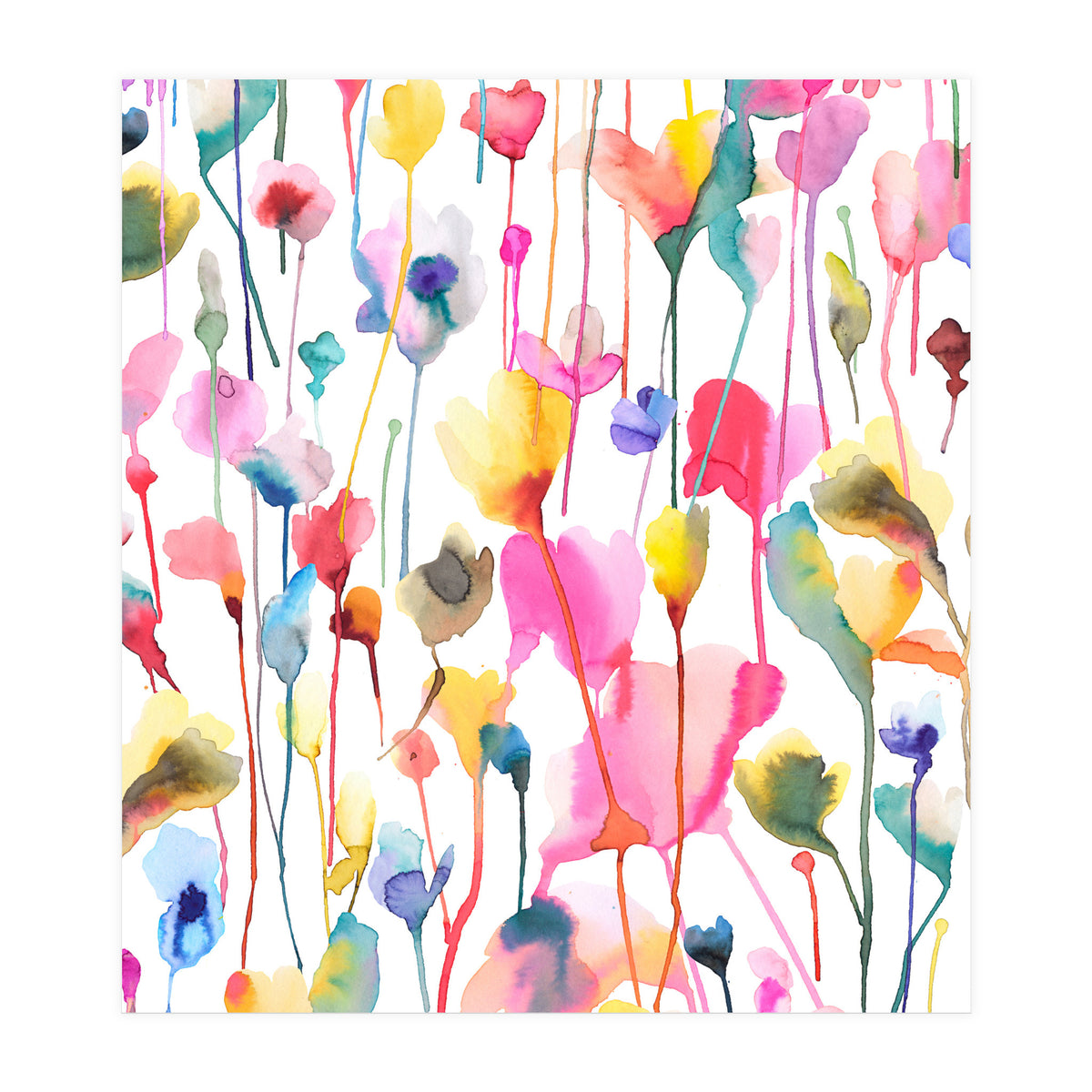 Watercolour Colourful Wild Flowers (Print Only)