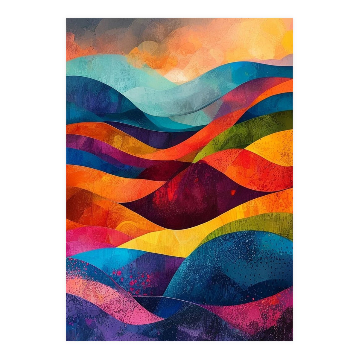 Abstract Rainbow Mountain Landscape (Print Only)
