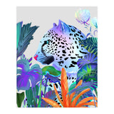 Holographic Leopard, Tropical Jungle Eclectic Nature, Colorful Botanical Wildlife, Boho Contemporary Animals, Tiger Cheetah Cat Maximalism (Print Only) thumbnail
