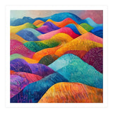 Vibrant Rainbow Rolling Hills Landscape (Print Only) thumbnail