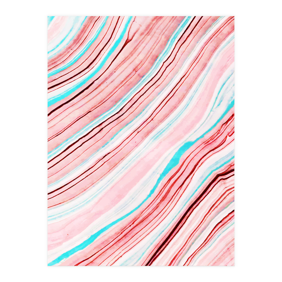 Between the Lines, Pastel Watercolor Abstract Painting, Subtle Neutral Minimal Illustration (Print Only)