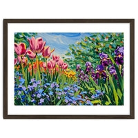 Vibrant Spring Meadow Oil Painting