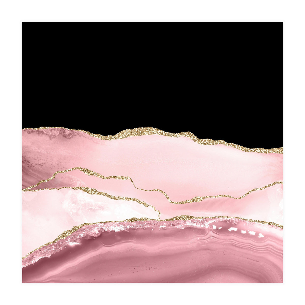 Blush & Gold Agate Texture 02 (Print Only)