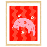 Pink Cat Wavy Background thumbnail