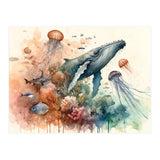 Whale And Jellyfish Watercolor (Print Only) thumbnail