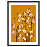Linocut Flower Meadow Mustard Yellow thumbnail
