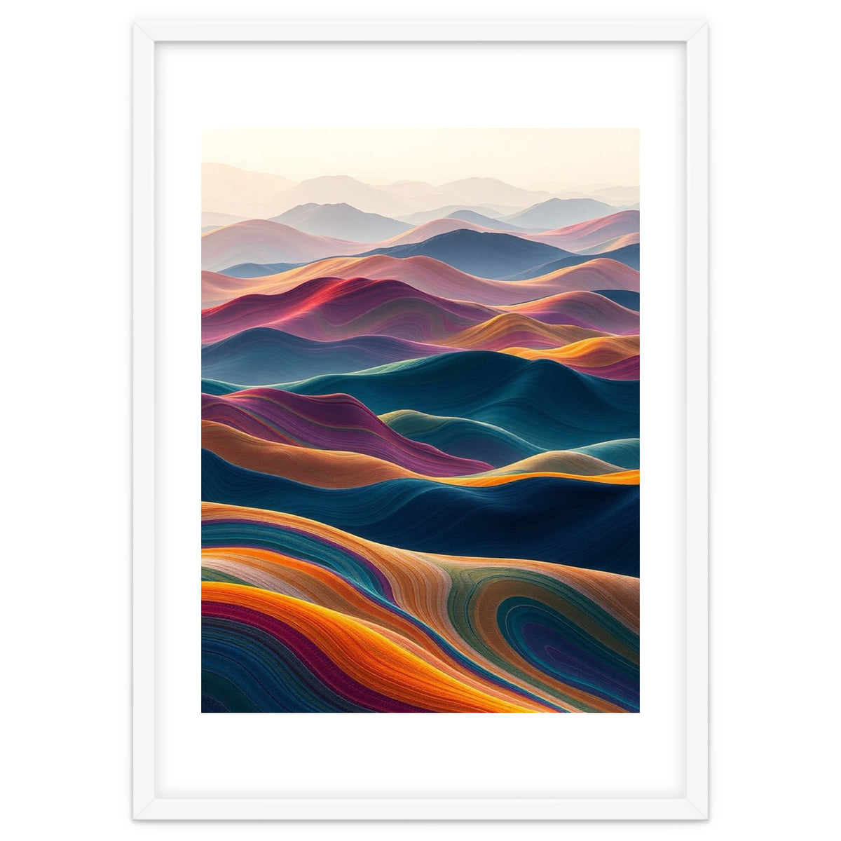 Colorful Abstract Mountain Dunes Art Print