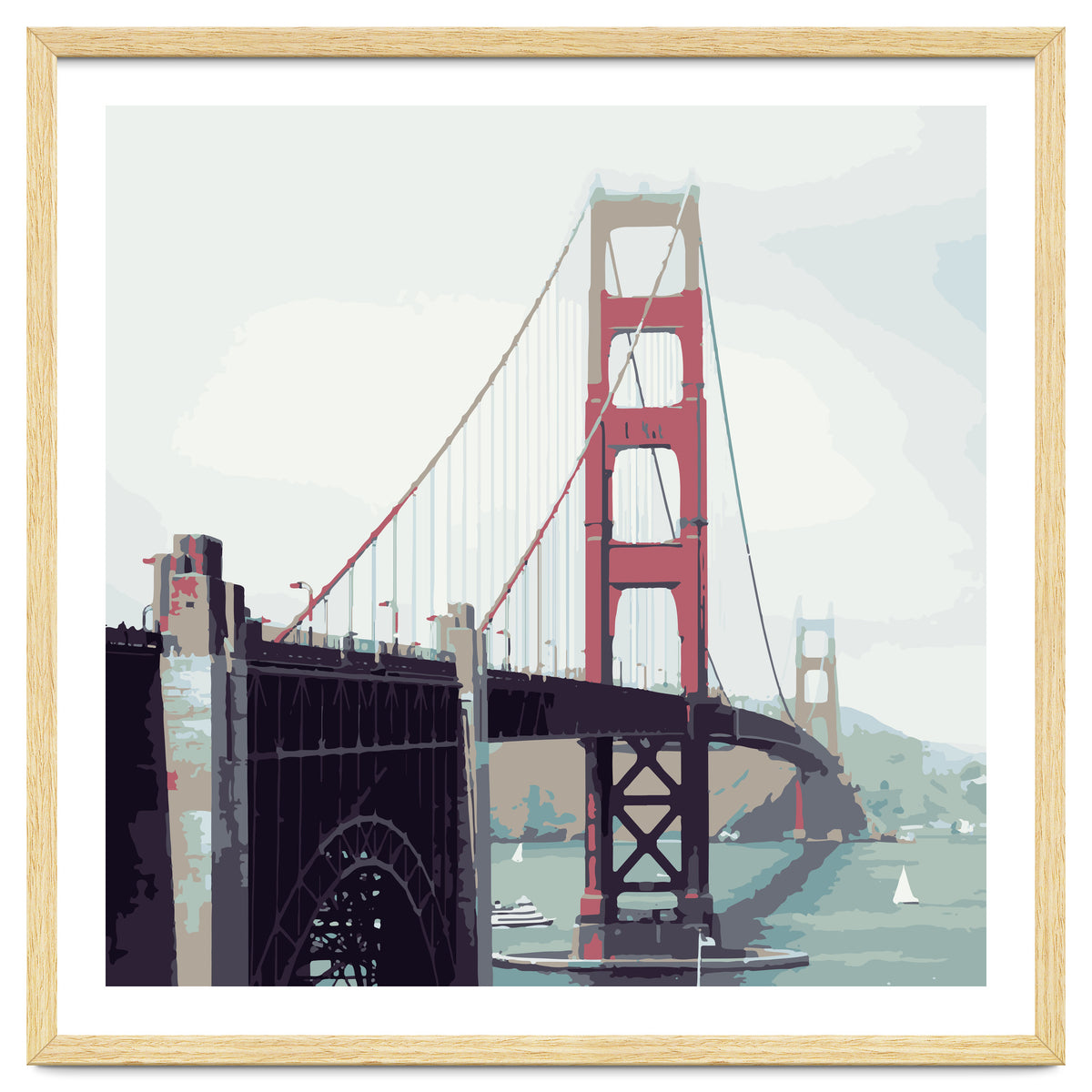 Golden Gate Watercolor Art