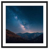 Majestic Milky Way Galaxy over Serene Mountain Range Night Landscape Illustration thumbnail