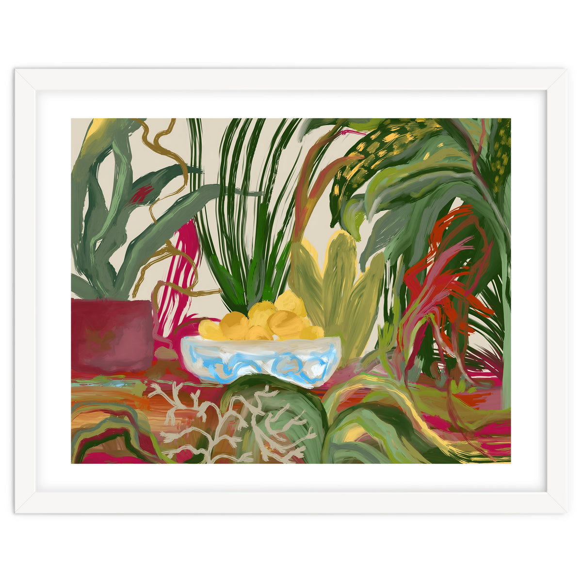 Tropical Table of Lemons still life expressionism oil