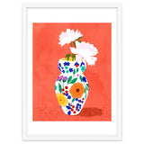The Flowerpot, Floral Nature Watercolor Painting, Eclectic Bohemian Blossom Plants, Maximalism Contemporary Boho thumbnail