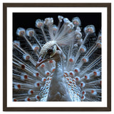 Albino Peacock Displaying White Feathers thumbnail