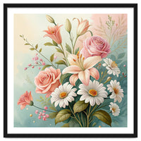 Elegant Pastel Floral Bouquet Illustration
