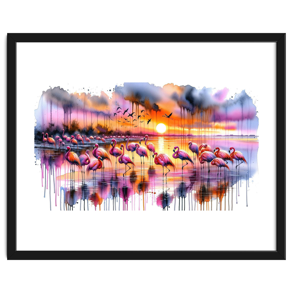 Flamingo Sunset On The Coast