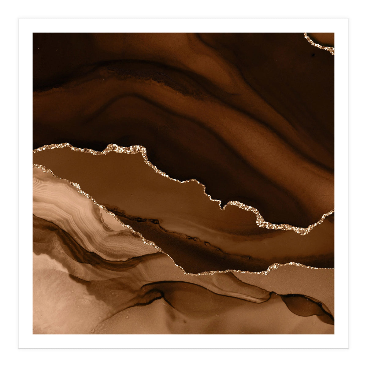 Brown & Gold Agate Texture 12 (Print Only)