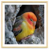 Cute Lovebird Perched On A Rock In A Cave thumbnail