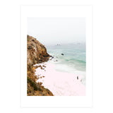 Pink Trails, Beach Tropical Travel Ocean Pastel Digital Art, Photography Sea Scenic Nature Landscape (Print Only) thumbnail