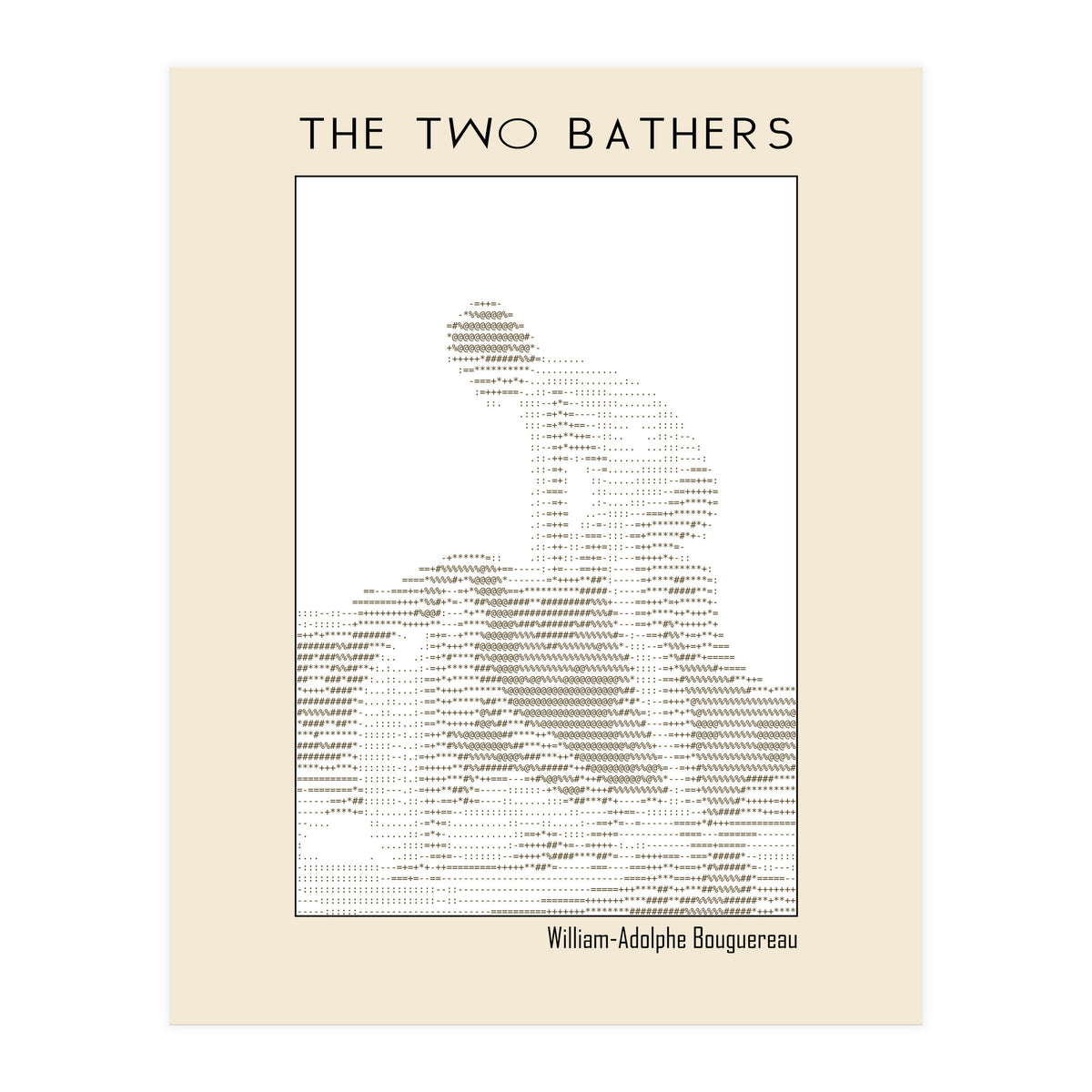 The two bathers (1884) – William-Adolphe Bouguereau (ascii art)  (Print Only)
