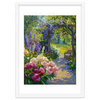 Serene Summer Garden Path Oil Painting