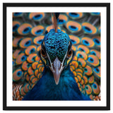 Close Up Peacock Head And Eye With Feathers thumbnail