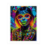 Girl In Glasses Neon Graffiti Art (Print Only) thumbnail